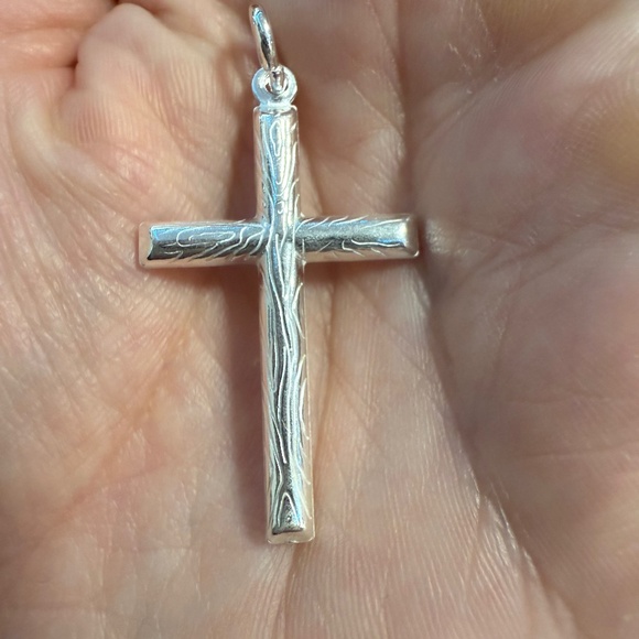 Sterling Silver 925 Italy Cross Pendant 1.5" - Picture 1 of 3